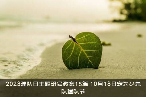2023建队日主题班会教案15篇（10月13日定为少先队建队节）