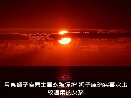 月亮狮子座男生喜欢被保护，狮子座确实喜欢比较温柔的女孩