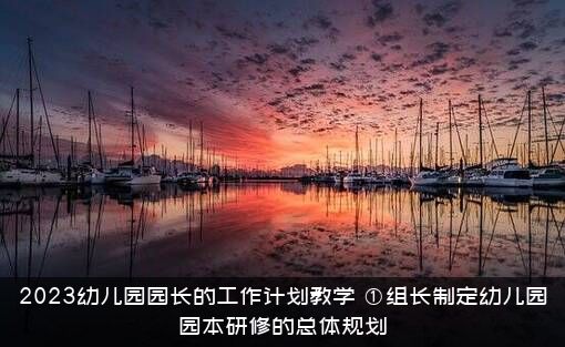 2023幼儿园园长的工作计划教学，①组长制定幼儿园园本研修的总体规划