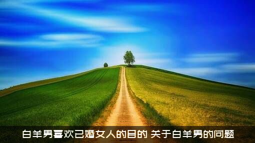 白羊男喜欢已婚女人的目的，关于白羊男的问题