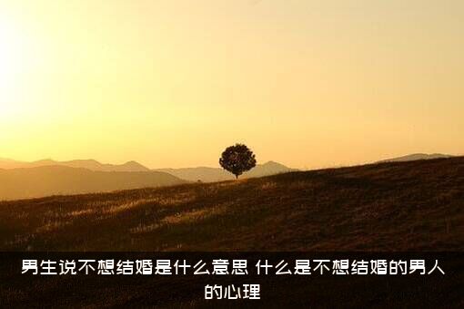 男生说不想结婚是什么意思？什么是不想结婚的男人的心理？