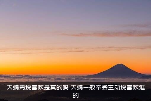 天蝎男说喜欢是真的吗？天蝎一般不会主动说喜欢谁的？