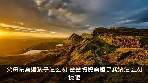父母闹离婚孩子怎么劝？爸爸妈妈离婚了我该怎么劝说呢?？