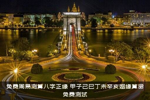 免费周易测算八字正缘（甲子己巳丁未辛亥姻缘算命免费测试）