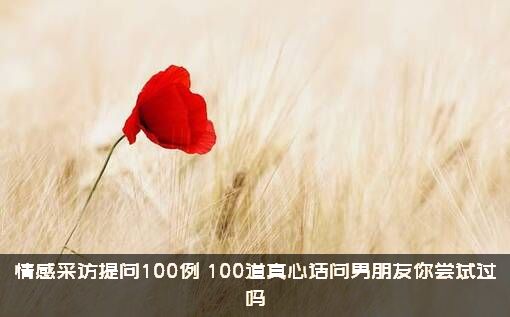情感采访提问100例，100道真心话问男朋友你尝试过吗？