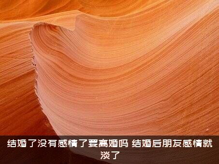 结婚了没有感情了要离婚吗？结婚后朋友感情就淡了