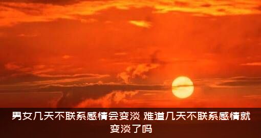 男女几天不联系感情会变淡？难道几天不联系感情就变淡了吗？