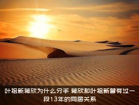 叶祖新蒋欣为什么分手？蒋欣和叶祖新曾有过一段13年的同居关系