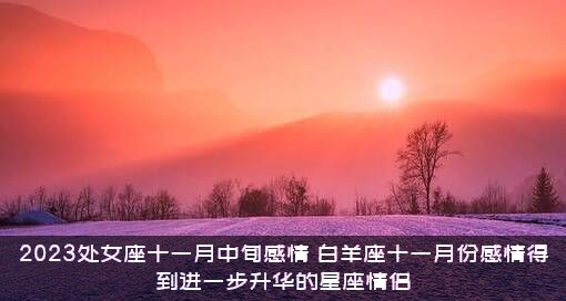 2023处女座十一月中旬感情（白羊座十一月份感情得到进一步升华的星座情侣）