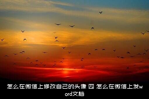 怎么在微信上修改自己的头像？（四）怎么在微信上发word文档？