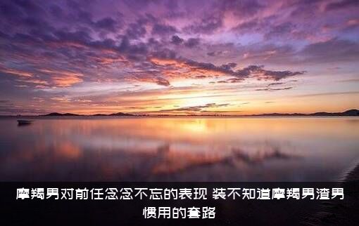 摩羯男对前任念念不忘的表现，装不知道摩羯男渣男惯用的套路