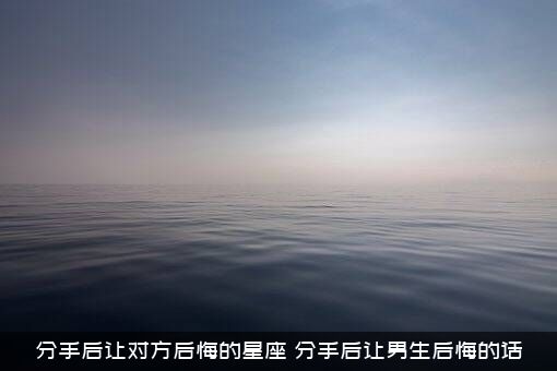 分手后让对方后悔的星座（分手后让男生后悔的话）