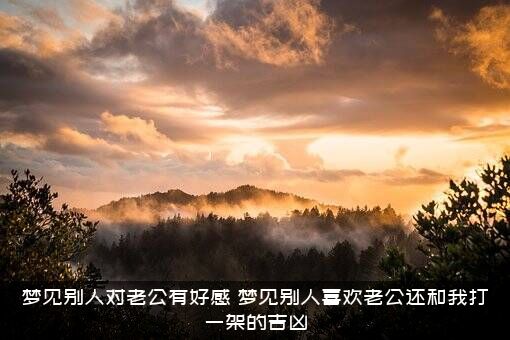 梦见别人对老公有好感（梦见别人喜欢老公还和我打一架的吉凶）