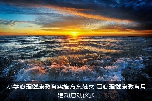 小学心理健康教育实施方案范文，届心理健康教育月活动启动仪式