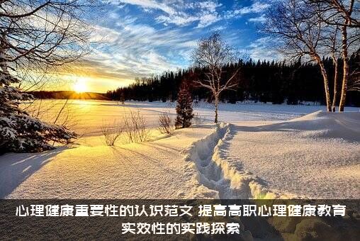 心理健康重要性的认识范文，提高高职心理健康教育实效性的实践探索