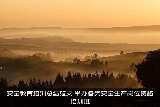 安全教育培训总结范文（举办各类安全生产岗位资格培训班）