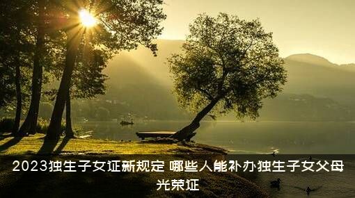 2023独生子女证新规定，哪些人能补办独生子女父母光荣证？