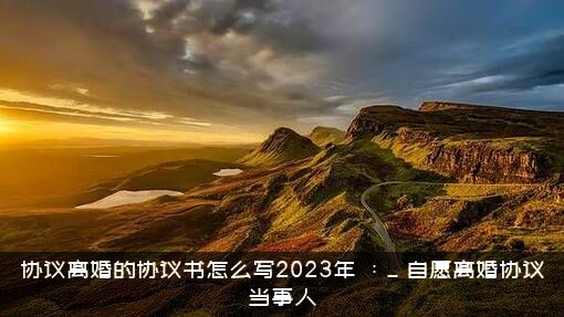 协议离婚的协议书怎么写2023年？：_，自愿离婚协议当事人