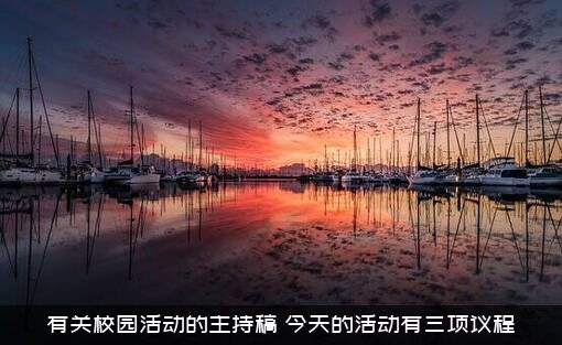 有关校园活动的主持稿（今天的活动有三项议程）