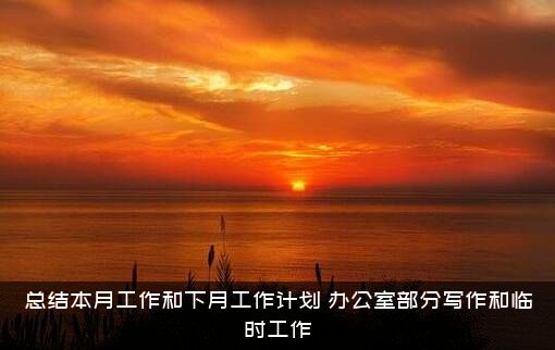 总结本月工作和下月工作计划，办公室部分写作和临时工作