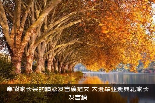 寒假家长会的精彩发言稿范文，大班毕业班典礼家长发言稿