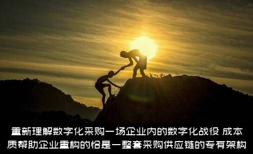 重新理解数字化采购一场企业内的数字化战役，成本质帮助企业重构的恰是一整套采购供应链的专有架构